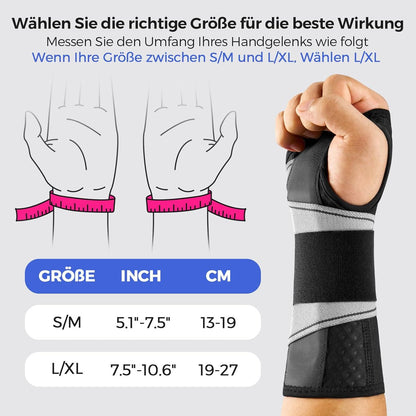 Leicht-Passform Handgelenkstütze mit bionischer Karpaltunnel-Schiene