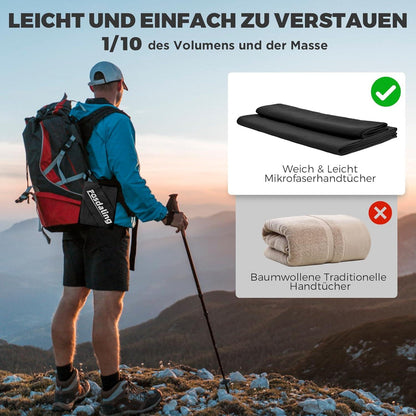 3er Set Mikrofaser Handtuch: Groß 160x80cm & 2 Klein