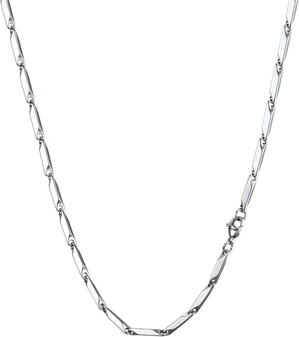 Edelstahl Silber Gliederkette Halskette für Damen und