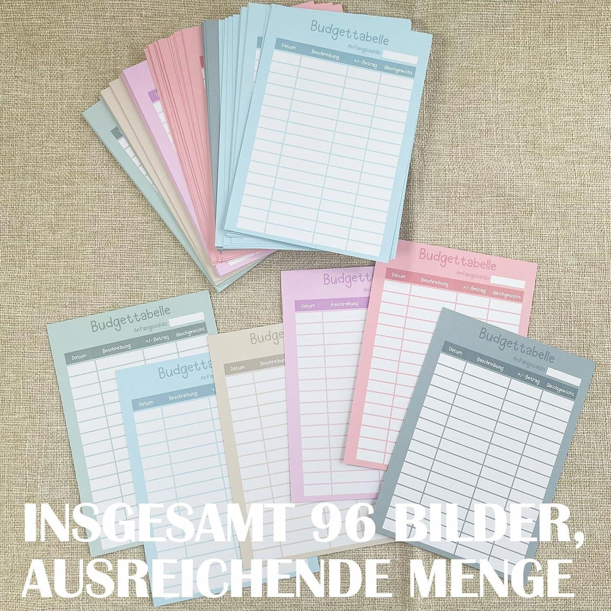 Budget Planner Deutsch Zubehör A6 96PCS Geld Organizer Budget Sheets