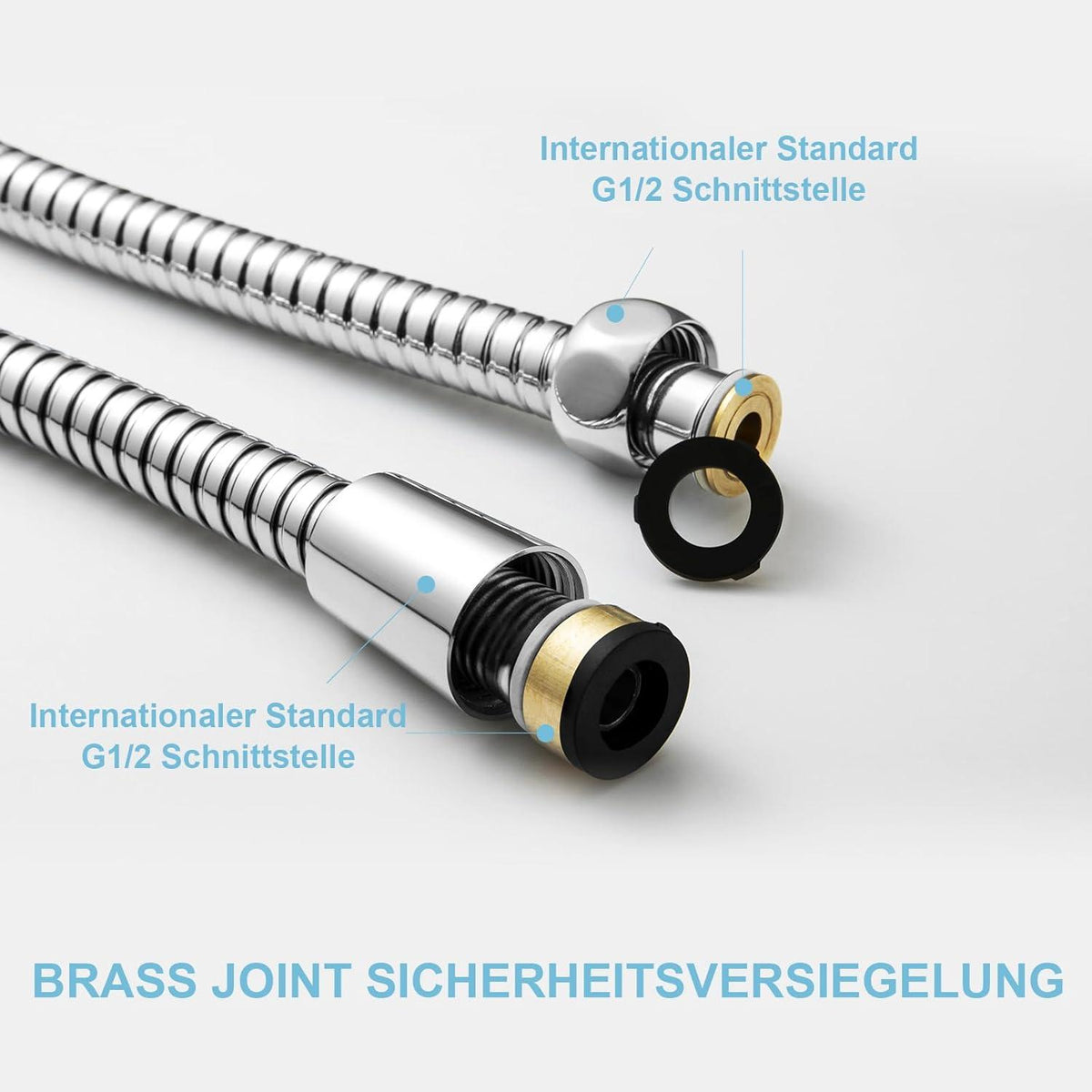 Duschschlauch 1,2m Edelstahl Verdrehschutz Hochdruck Brauseschlauch