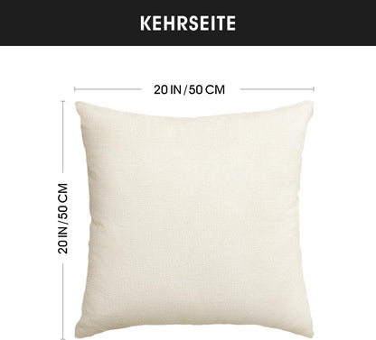Herbst Kissenbezüge Set Eukalyptus Blätter Kürbisse LKW 50x50cm Blau