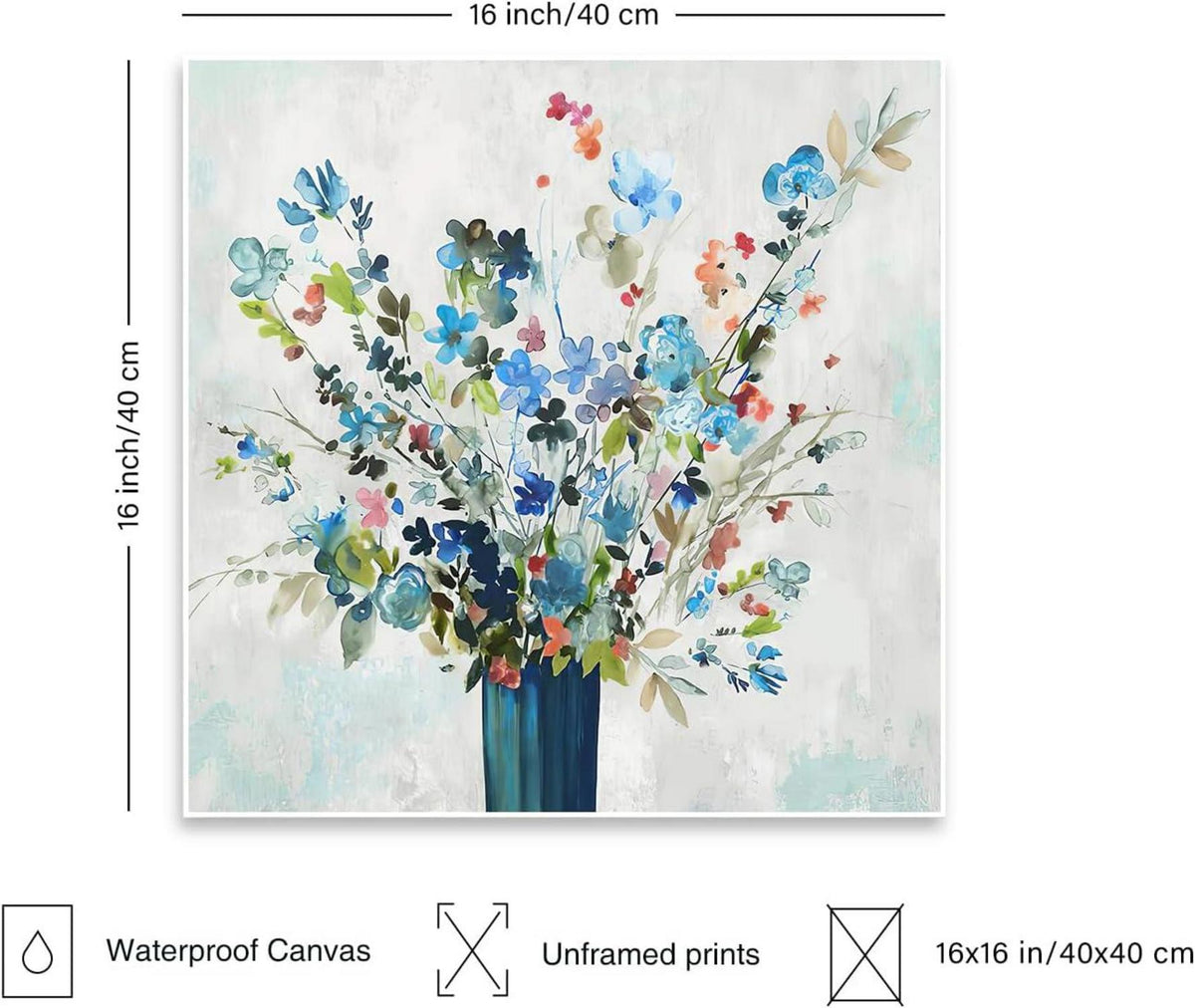 NymphFable Aquarell Blume Leinwand Poster 40x40cm für Schlafzimmer