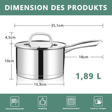 TEAMFAR Stielkasserolle 16cm Edelstahl Induktion 3-Lagen