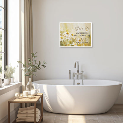 Motivierendes Leinwand Poster 30x40 cm Gänseblümchen Blumen, Inspirierendes Zitat, Wohnzimmer Deko