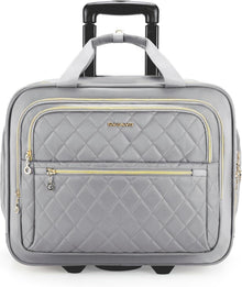 Rollbare Laptoptasche für Damen 15,6-Zoll Handgepäck mit Rollen
