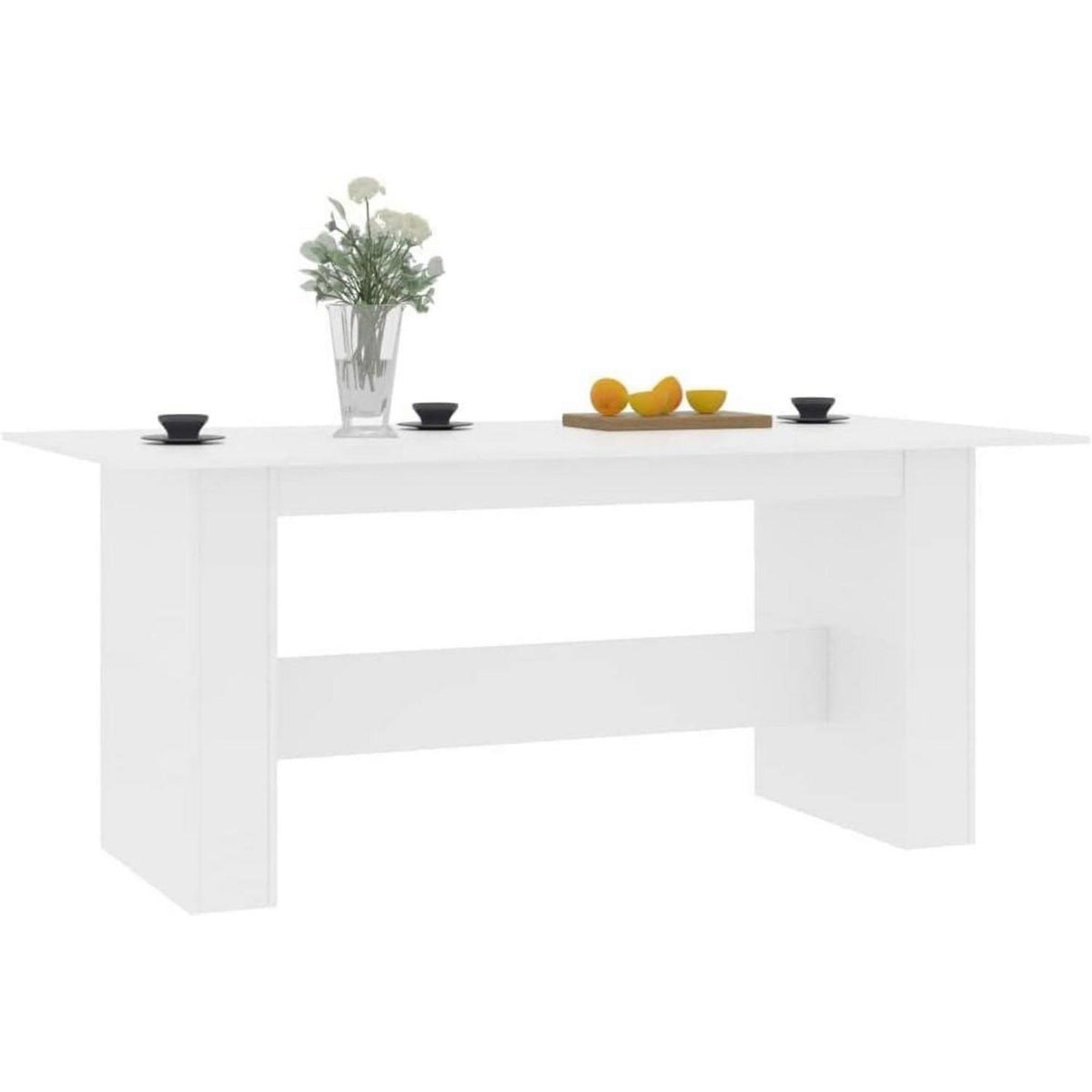 Rechteckiger Esstisch Weiß 180x90cm | Küchentisch Industrial Stil