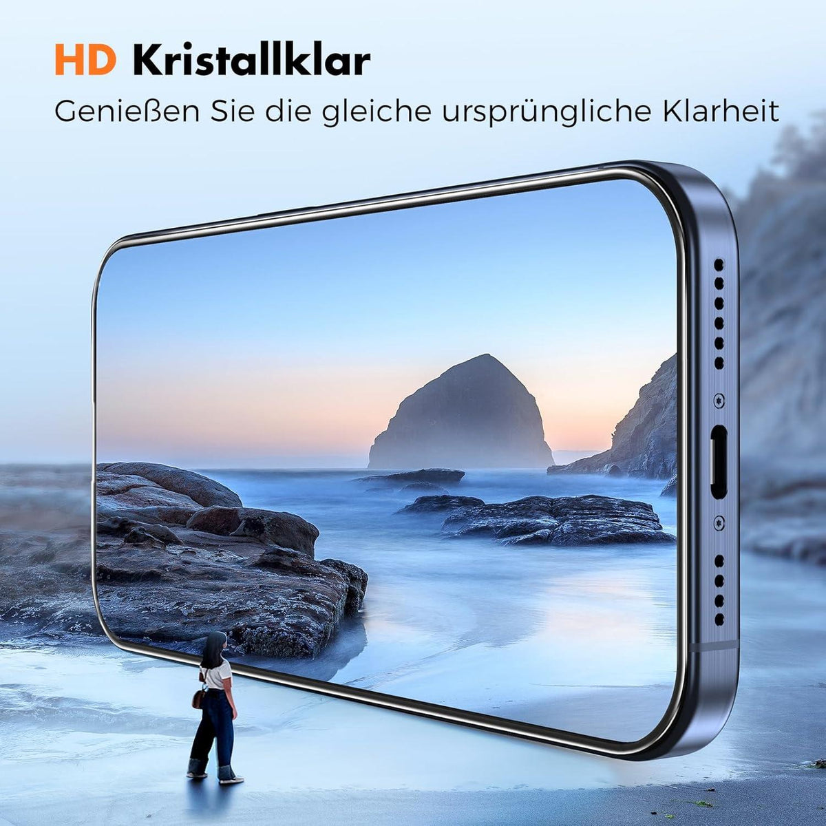 Panzer Schutz Glas iPhone 15 Pro Max [3er-Pack] HD-Klar 9H-Härtegrad