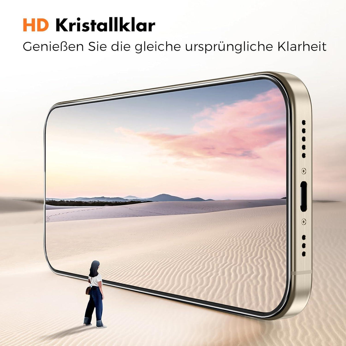 Panzer Schutz Glas iPhone 15 Pro 3er-Pack HD-Klar 9H-Härtegrad 6,1 Zoll