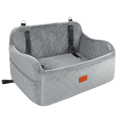 Hundeautositz Groß – Weiches Hundebett mit Memory Foam & Leinen