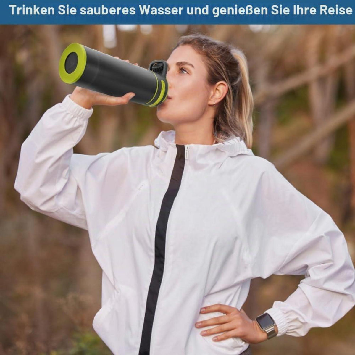 Wasserfilterflasche 800ml – Outdoor Trinkflasche mit Filter