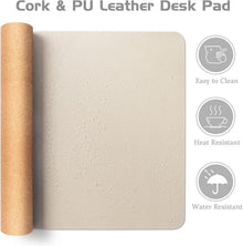 Aothia Kork Schreibtischunterlage PU Naturkork Beige 65x35cm