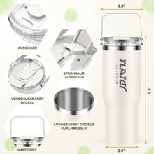 Tlater Kaffeebecher to Go 30 oz mit Strohhalm 900