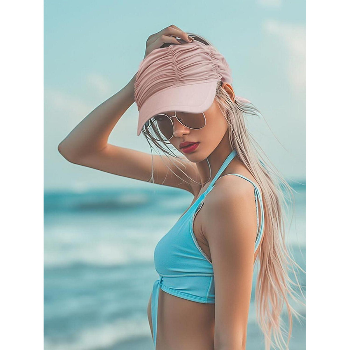 Damen Sonnenvisor mit großer Krempe & UV-Schutz