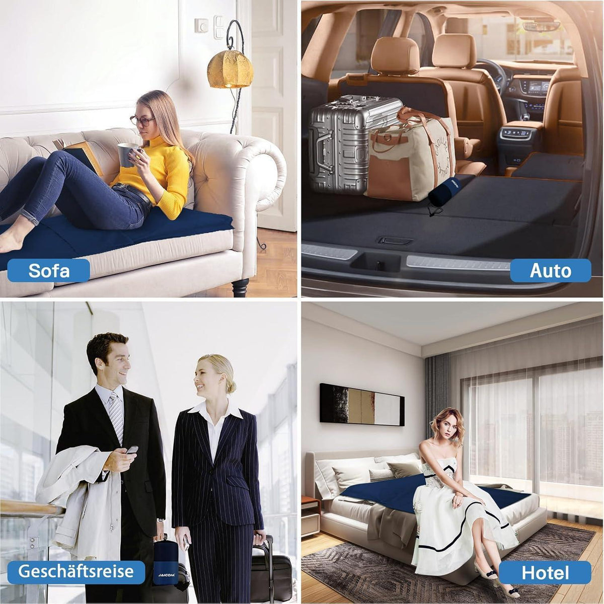 Ultraleichter Hüttenschlafsack Dunkelblau – 2in1 Reisebegleiter