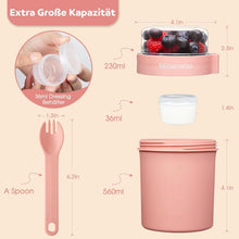 Müslibecher to Go 560ml + 230ml Kinder Löffel Joghurtbecher
