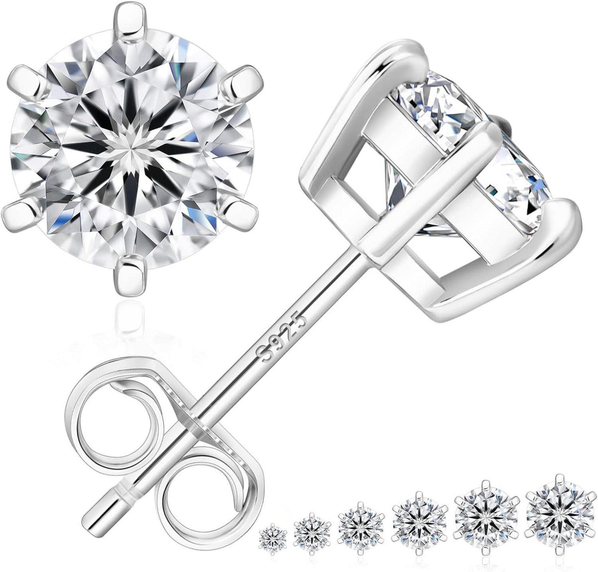 Moissanit Ohrringe Silber 925 Damen 1,6 ct VVS1 D Farbe 14K Gold
