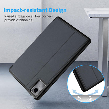 EasyAcc Lenovo Tab M11 TB330 2024 Hülle Stifthalter Dünn Folio Stand Grauschwarz
