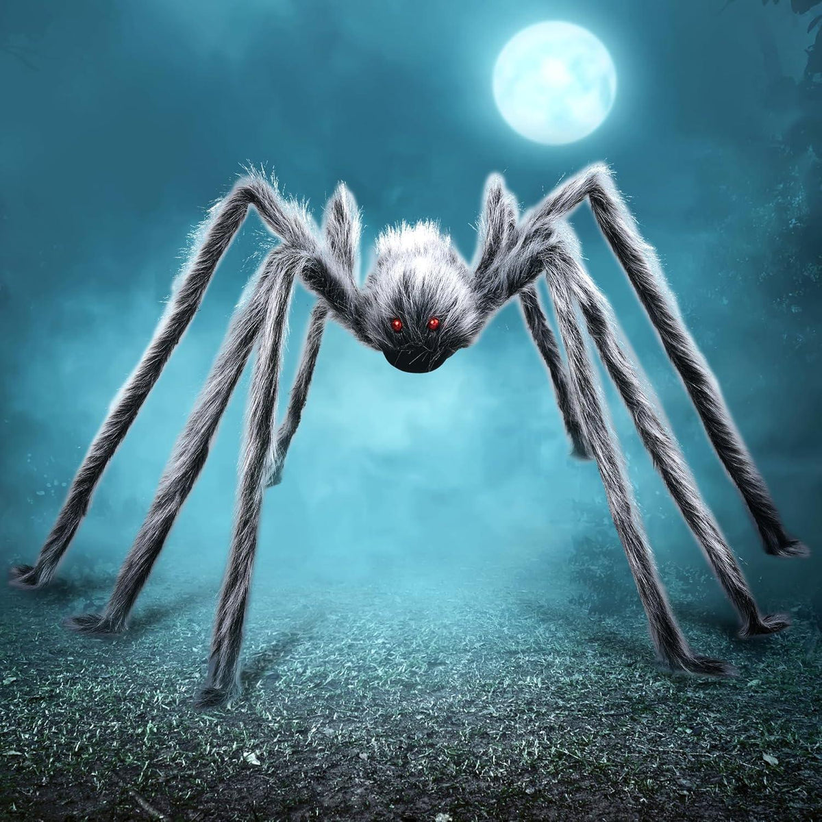 Gruselige Halloween-Riesenspinne Outdoor-Deko 150cm