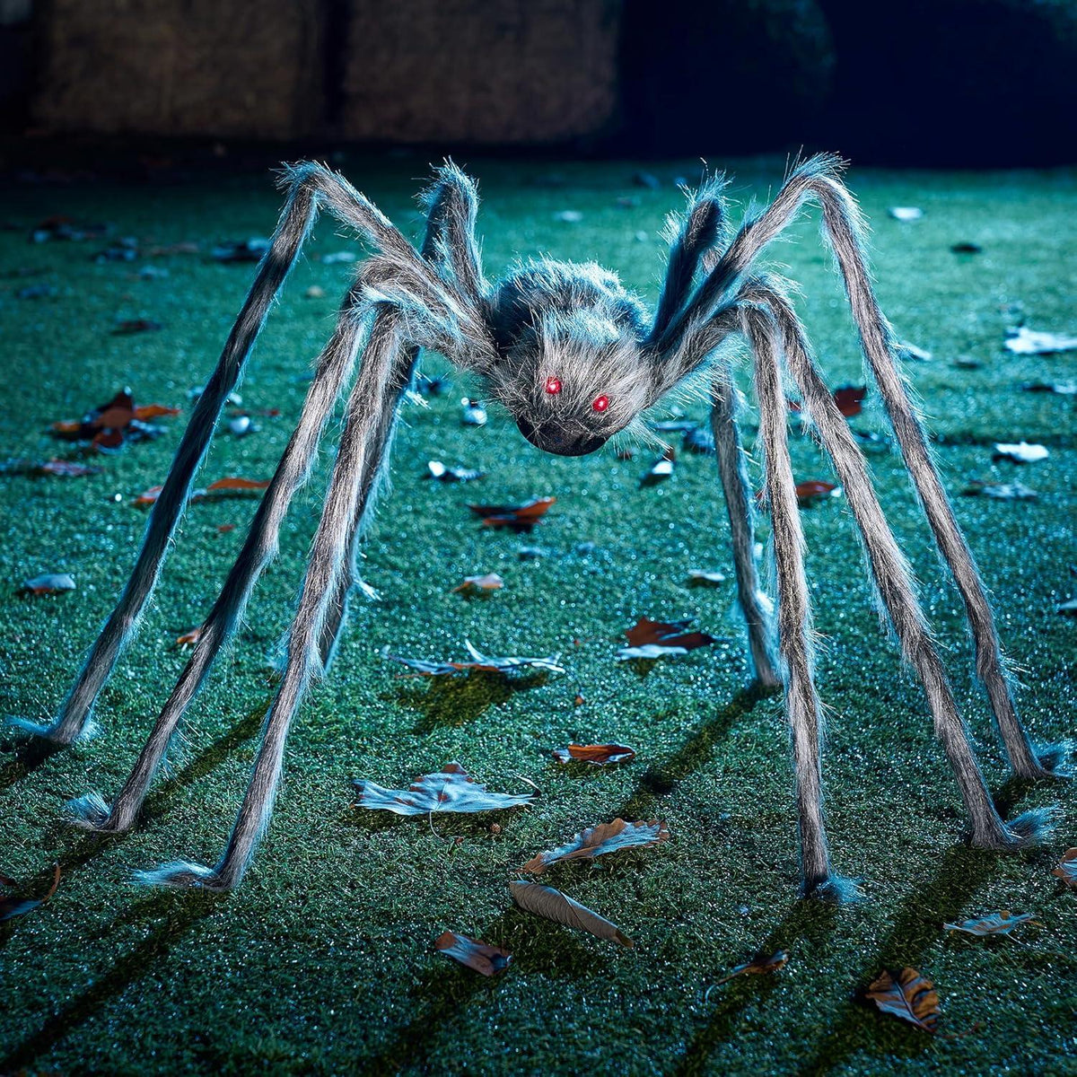 150cm Halloween-Riesenspinne gruselige haarige Spinne große graue Requisiten
