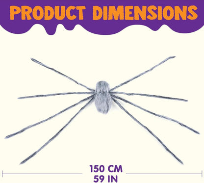 JOYIN 150 cm Halloween-Riesenspinne gruselige graue Outdoor-Dekoration