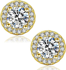 Moissanite Ohrringe Damen Silber 925 Halo Diamant 1,0/2,0 Karat VVS1