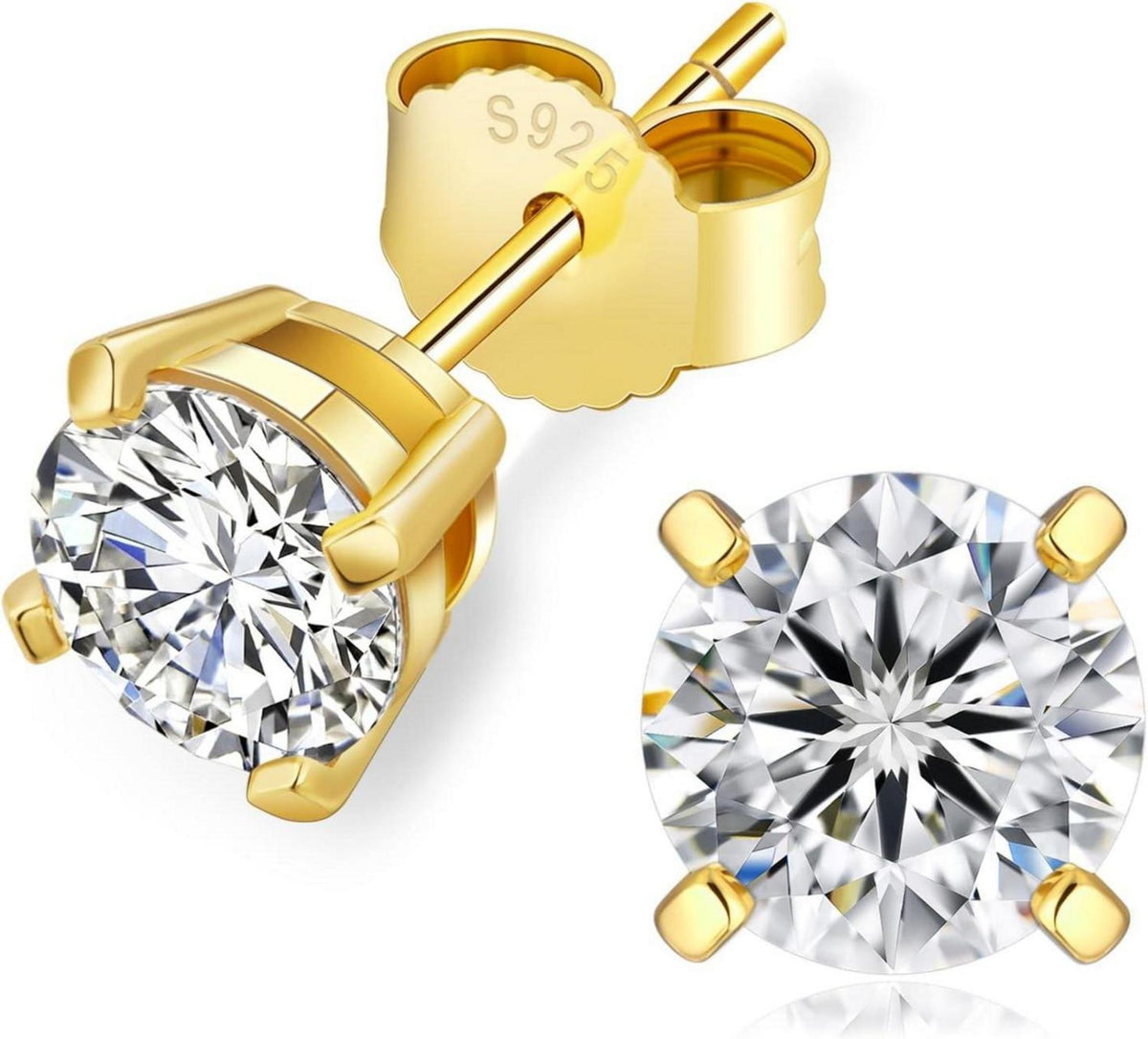 Moissanite Ohrringe Silber 925 Damen VVS1 D Farbe 3ct Rundschliff