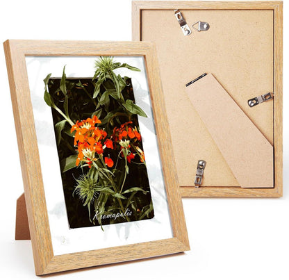 Bilderrahmen Set 15x20 cm MDF Rahmen Acrylglas Eichenoptik 2 Stück