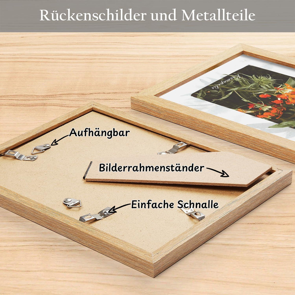 Bilderrahmen Set 15x20 cm MDF Rahmen Acrylglas Eichenoptik 2 Stück
