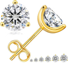 Moissanite Ohrstecker Silber 925 Damen 0,6-3 Karat Diamant VVS1 14K