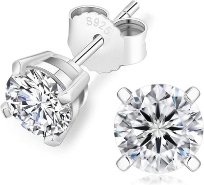 Moissanite Ohrringe Silber 925 Damen Diamant VVS1 1,6 ct rundschliff