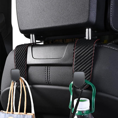 2x Auto Haken für Handtasche & Kopfstütze –, Schwarz in Lederoptik