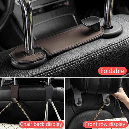 2x Auto Haken für Handtasche & Kopfstütze –, Schwarz in Lederoptik