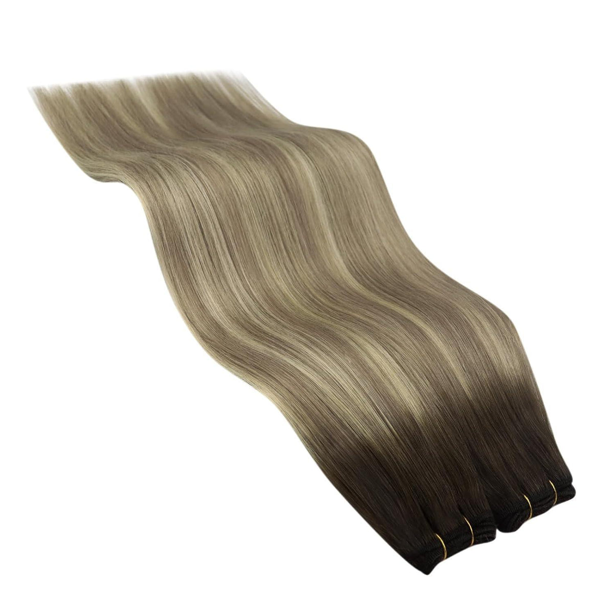 Echthaar Tressen Balayage Braun Ombre Blond 35cm