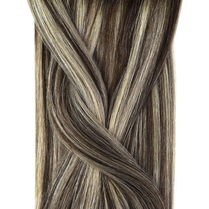 Echthaar Extensions Balayage Braun Ombre 60cm Micro Ring