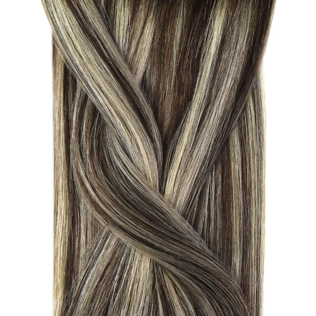 Echthaar Microring Extensions Ombre Dunkelbraun-Blond 45cm
