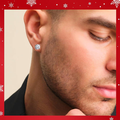 KRKC&CO Moissanite Ohrringe 925 Silber Damen VVS1 D 7,5 mm 3,0 ct W- Gold