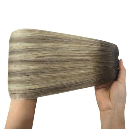 Echthaar Tressen Balayage Braun Ombre Blond 40cm