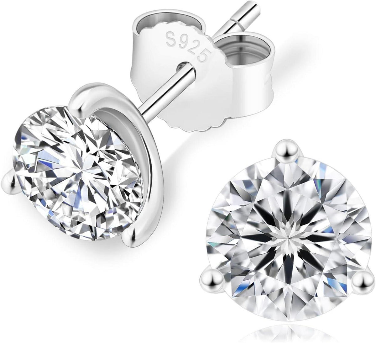 Moissanite Ohrringe 925 Silber 1,6 Karat VVS1 D Diamant Ohrstecker