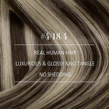 Echthaar Tressen Ombre Braun Aschblond 50cm Remy