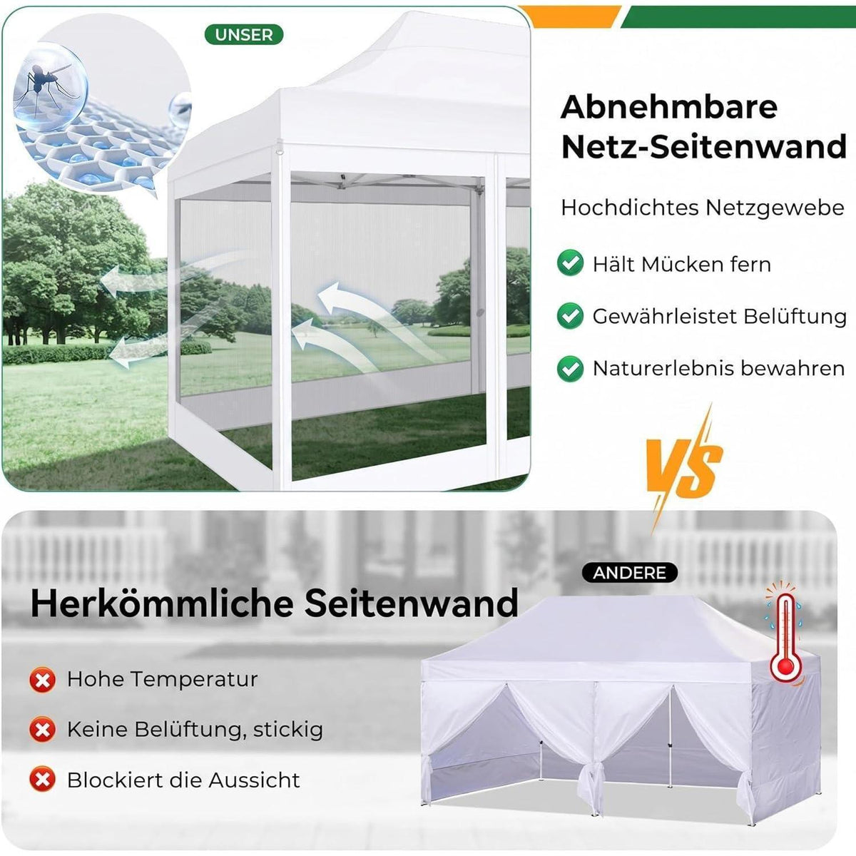 Faltpavillon 3x6m – Wasserdicht, Stabil & Mit Seitenwänden