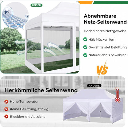Faltpavillon 3x6m – Wasserdicht, Stabil & Mit Seitenwänden