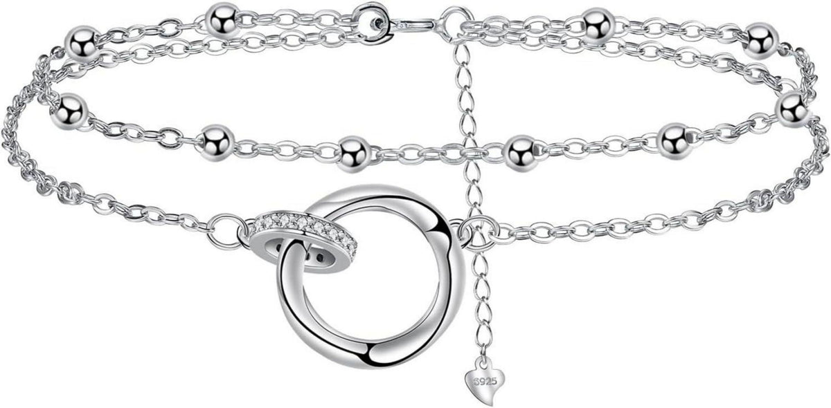 925 Silber Fußkettchen Damen Verstellbare Fußkette Strand Schmuck