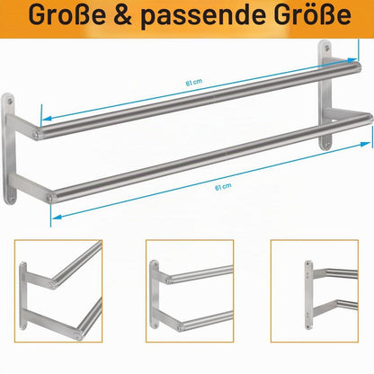 Edelstahl Handtuchhalter Wand 60cm – Gebürstetes Nickel