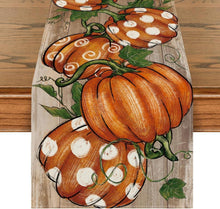 Herbst Tischläufer Kürbisse Blätter Dekoration 40x300 cm Braun