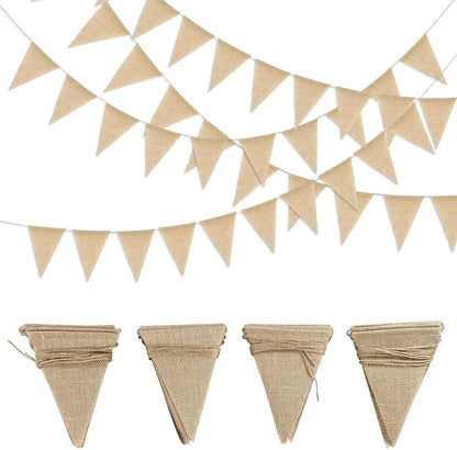 Vintage Wimpelkette Jute 48pcs Hochzeit Garten Party Deko