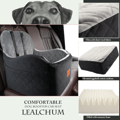 Hunde Autositz Booster mit Memory Foam – Schwarz/Grau, Medium