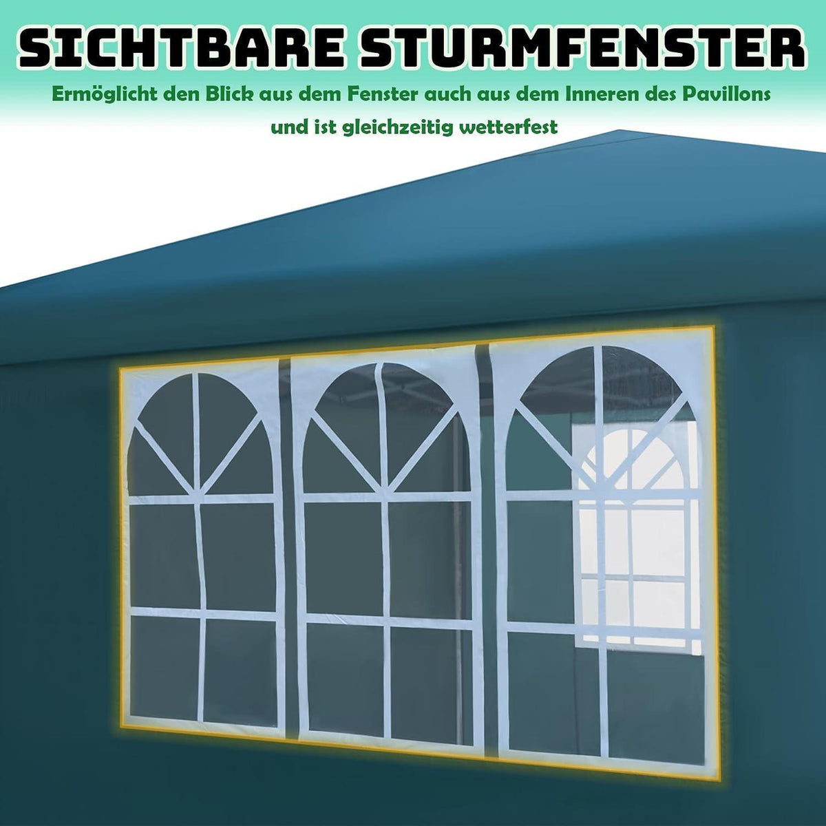 3x3m Faltpavillon wasserdicht mit Seitenteilen & Fenstern