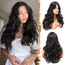 Braune Lange Layered Perücke mit Pony 66cm - Synthetische