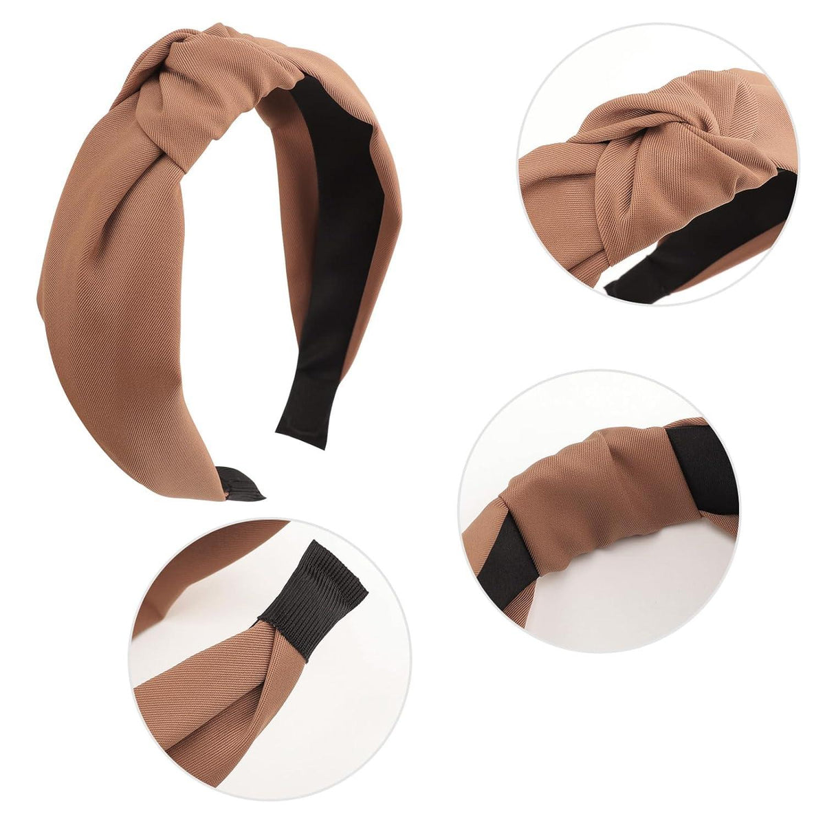 4er Set Boho Haarreifen Damen Mädchen breit geknotet Anti-Rutsch - in
